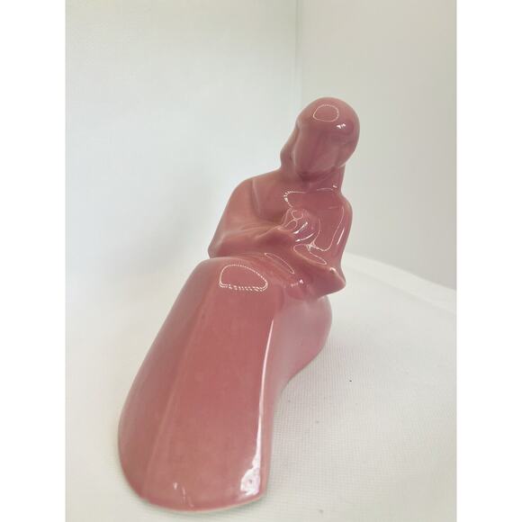 HAEGER Style MOTHER & CHILD Figure Figurine Matte Pale Mauve - Picture 8 of 9